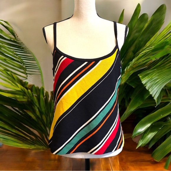 ST. JOHN Knit Striped Camisole Top – Size L - Wool Blend Top - Picture 1 of 12